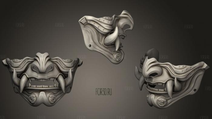 Samurai Mask 3 stl model for CNC